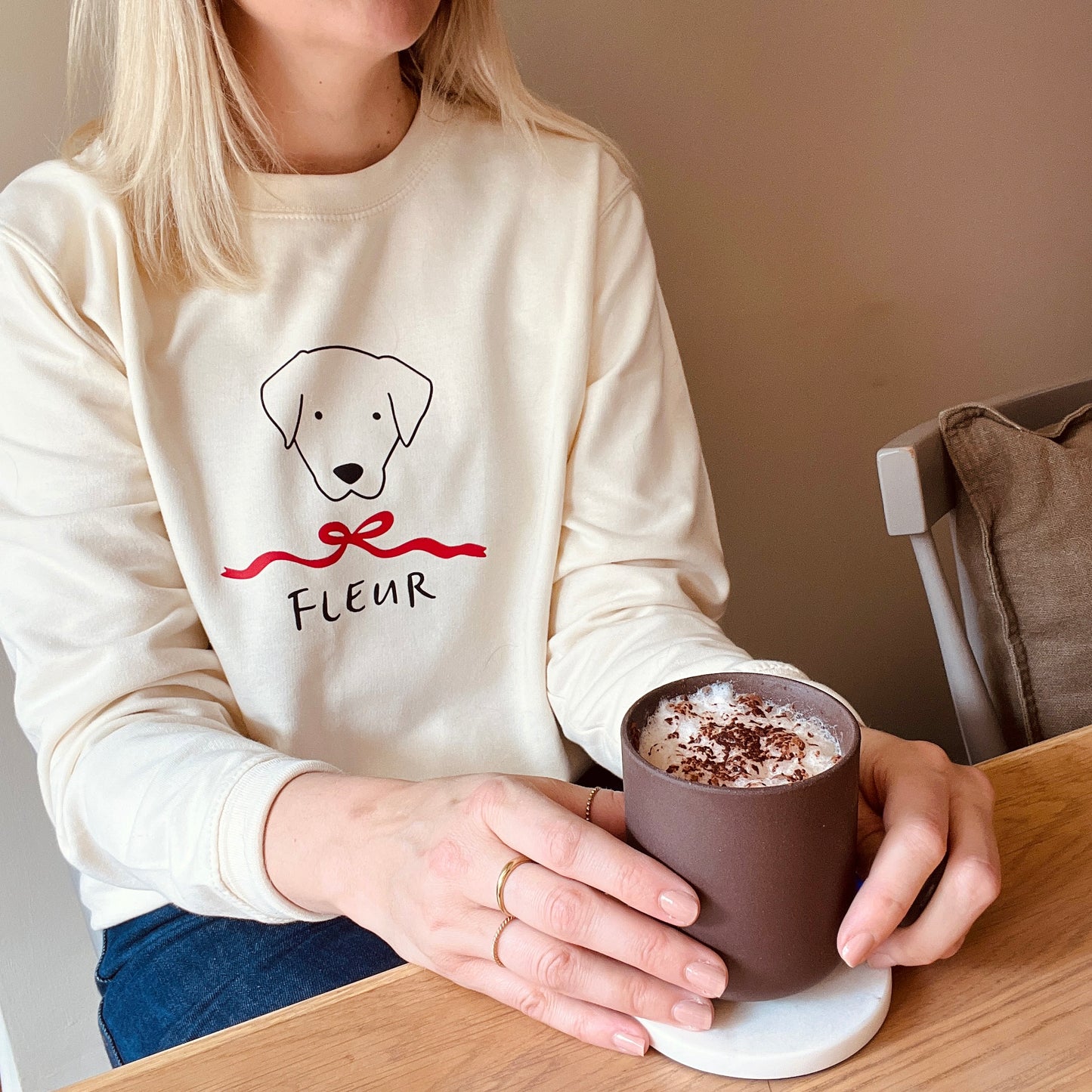 Personalised Christmas Bow Unisex Dog Sweatshirt, Jumper.