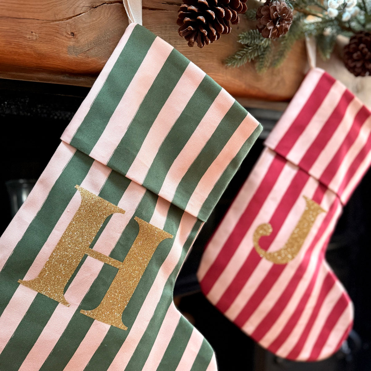 Personalised Luxury Striped Christmas Stocking