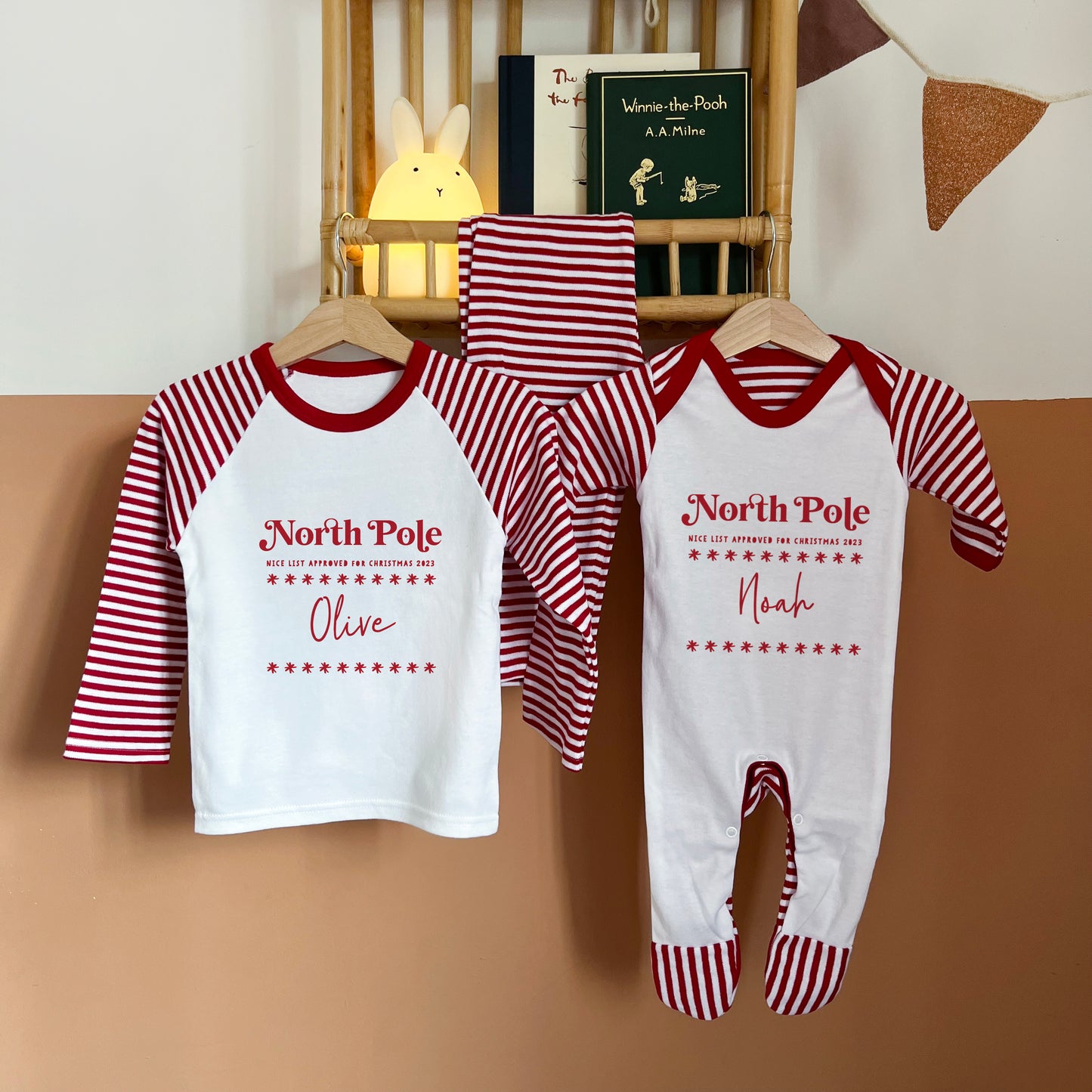 Personalised Christmas North Pole, Nice List 2025 Romper suit Or Pyjamas