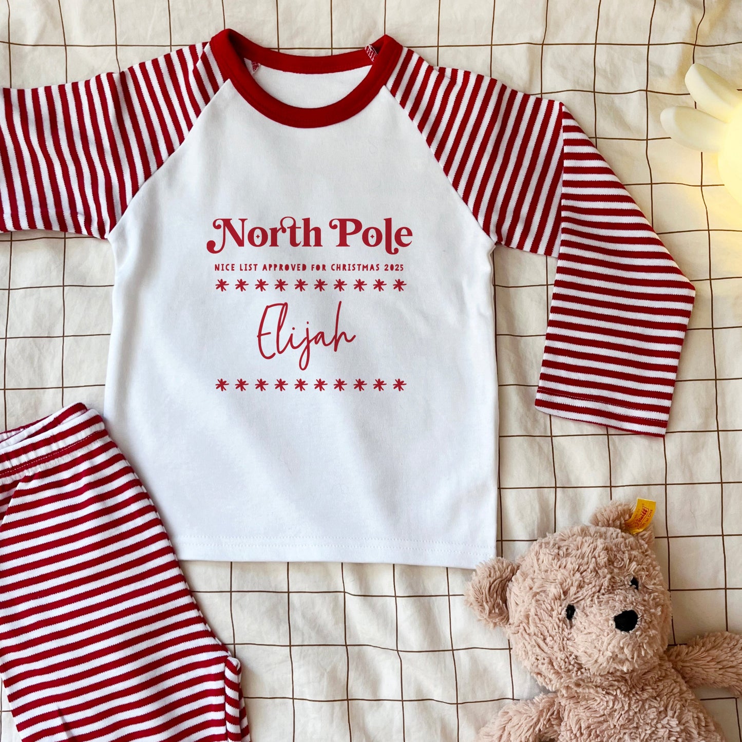 Personalised Christmas North Pole, Nice List 2025 Romper suit Or Pyjamas