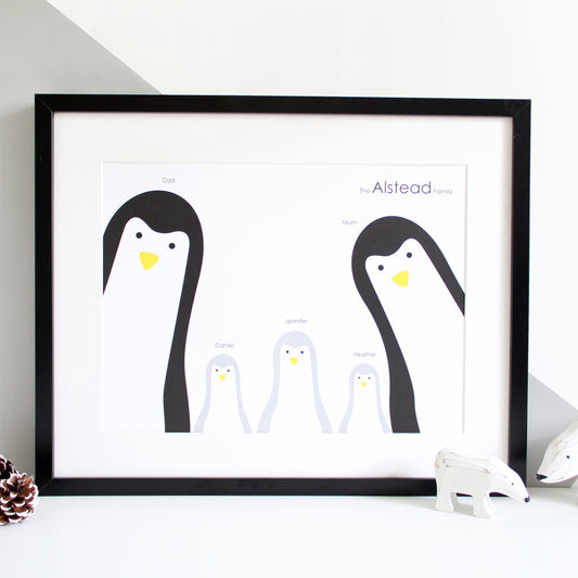Penguin Family Selfie Print