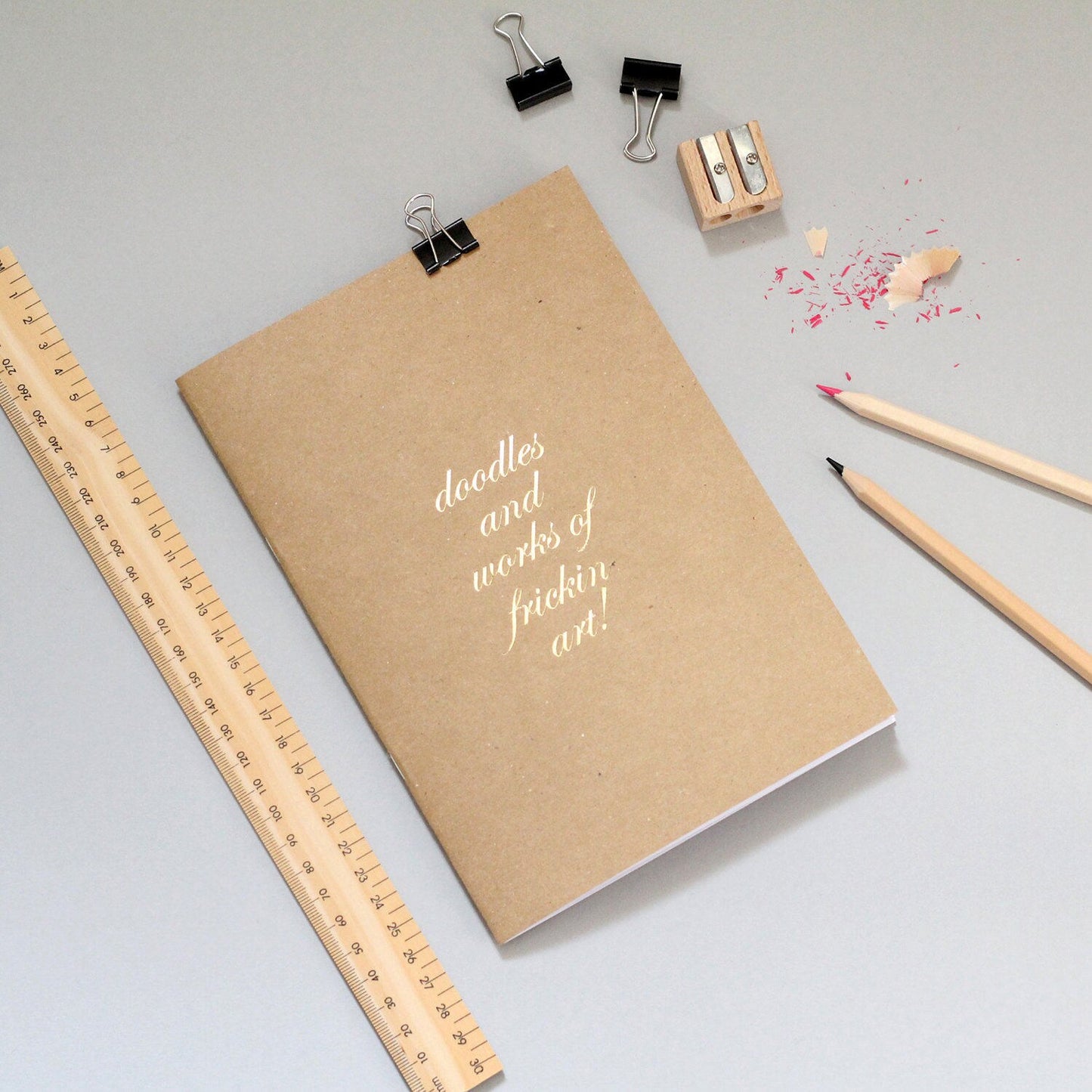 Gold Foiled Doodles And Works Of Frickin Art Notebook