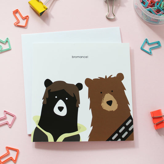 bromance Funny bear birthday card