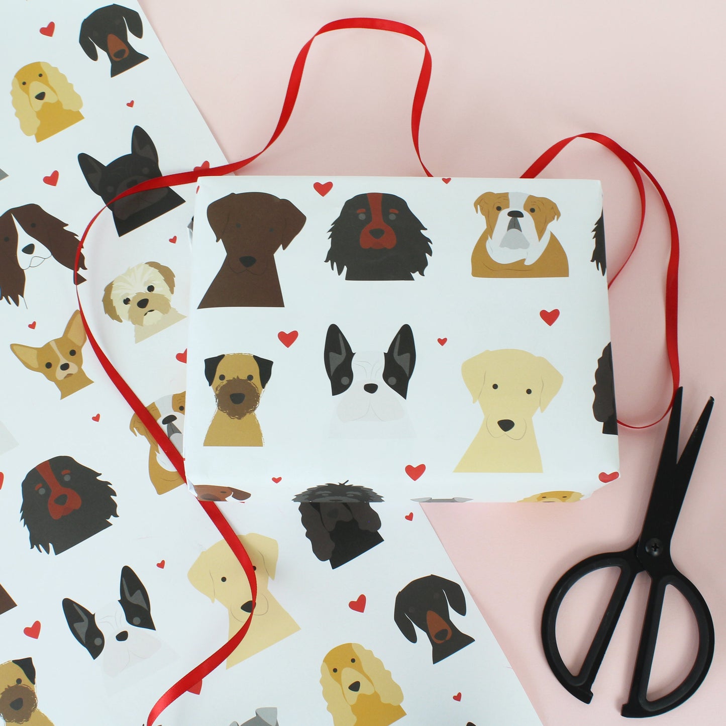 Heart Dog wrapping paper