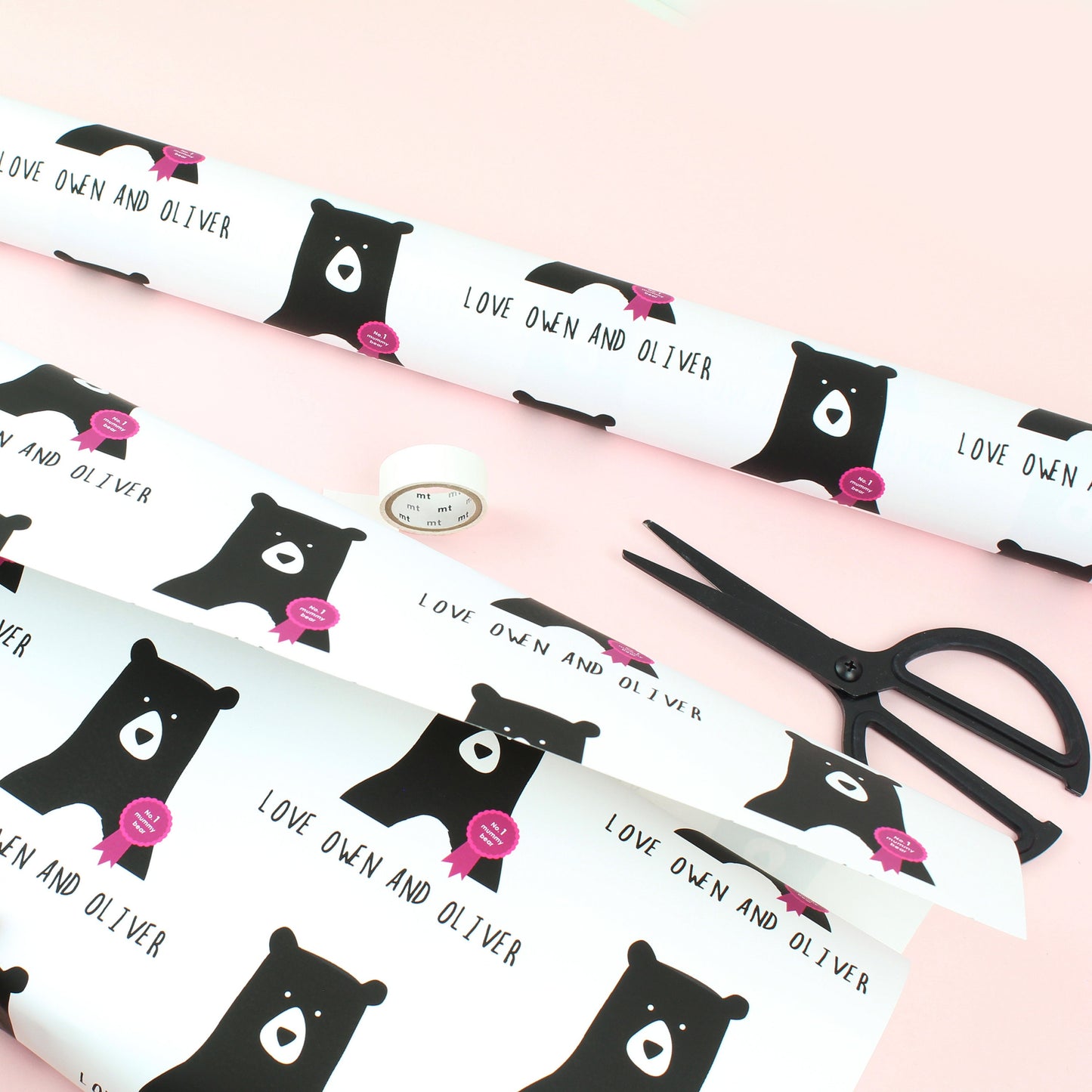 Personalised No. 1 Mummy Bear Wrapping Paper