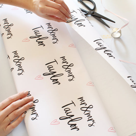 Personalised Wedding Day Wrapping Paper