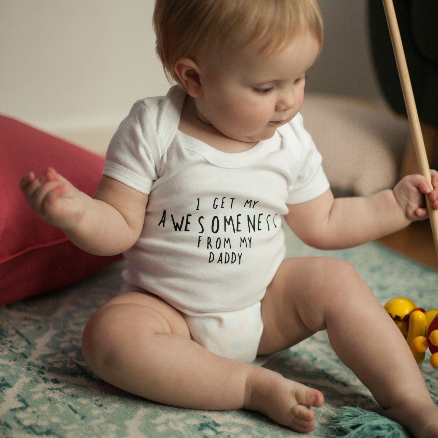 Personalised I Get It From My Mummy or Daddy Baby Grow
