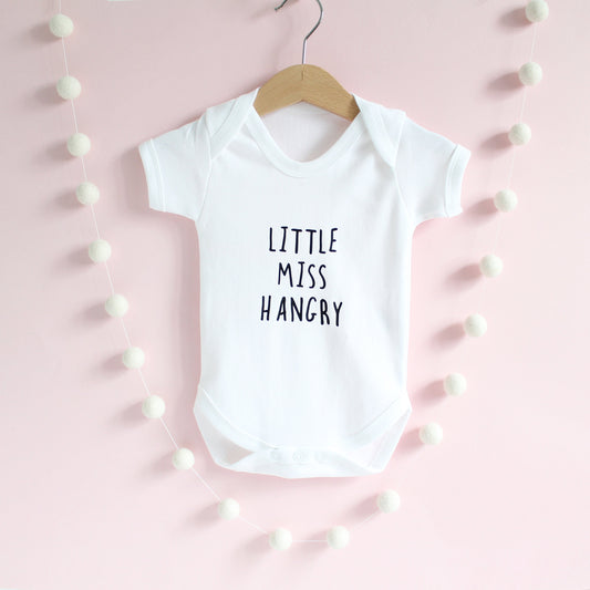 little miss or mr hangry baby grow