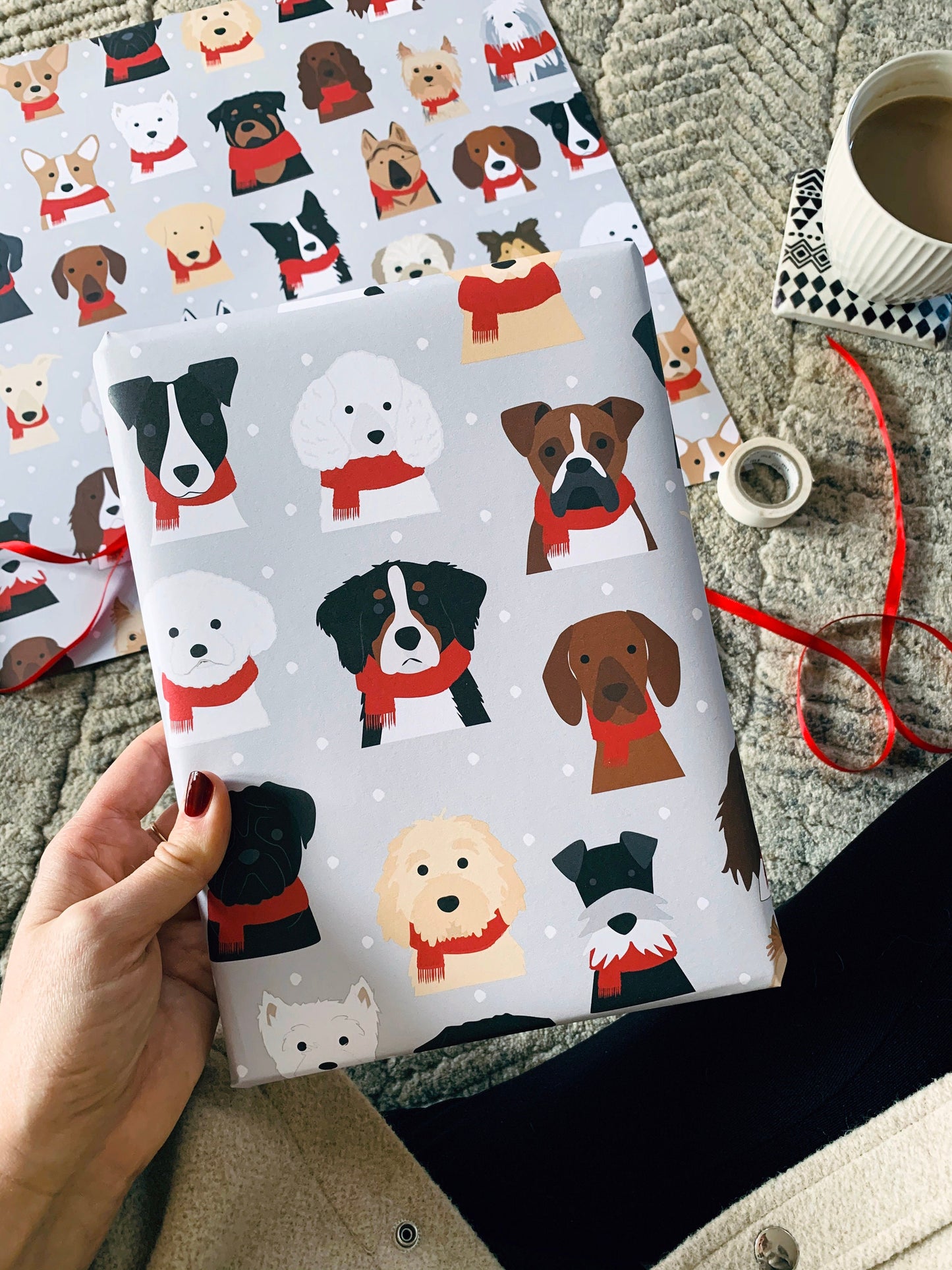 Snowy Christmas Dog Wrapping Paper