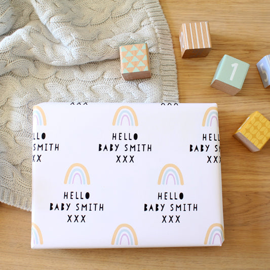 Personalised  Rainbow Wrapping Paper