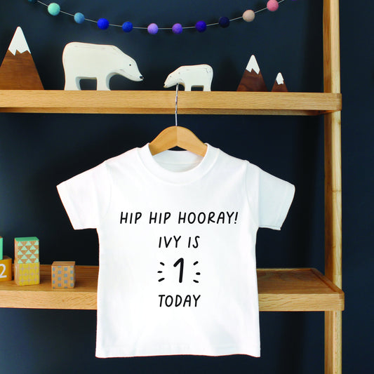 Hip Hip Hooray, Personalised Kids Birthday T-shirt