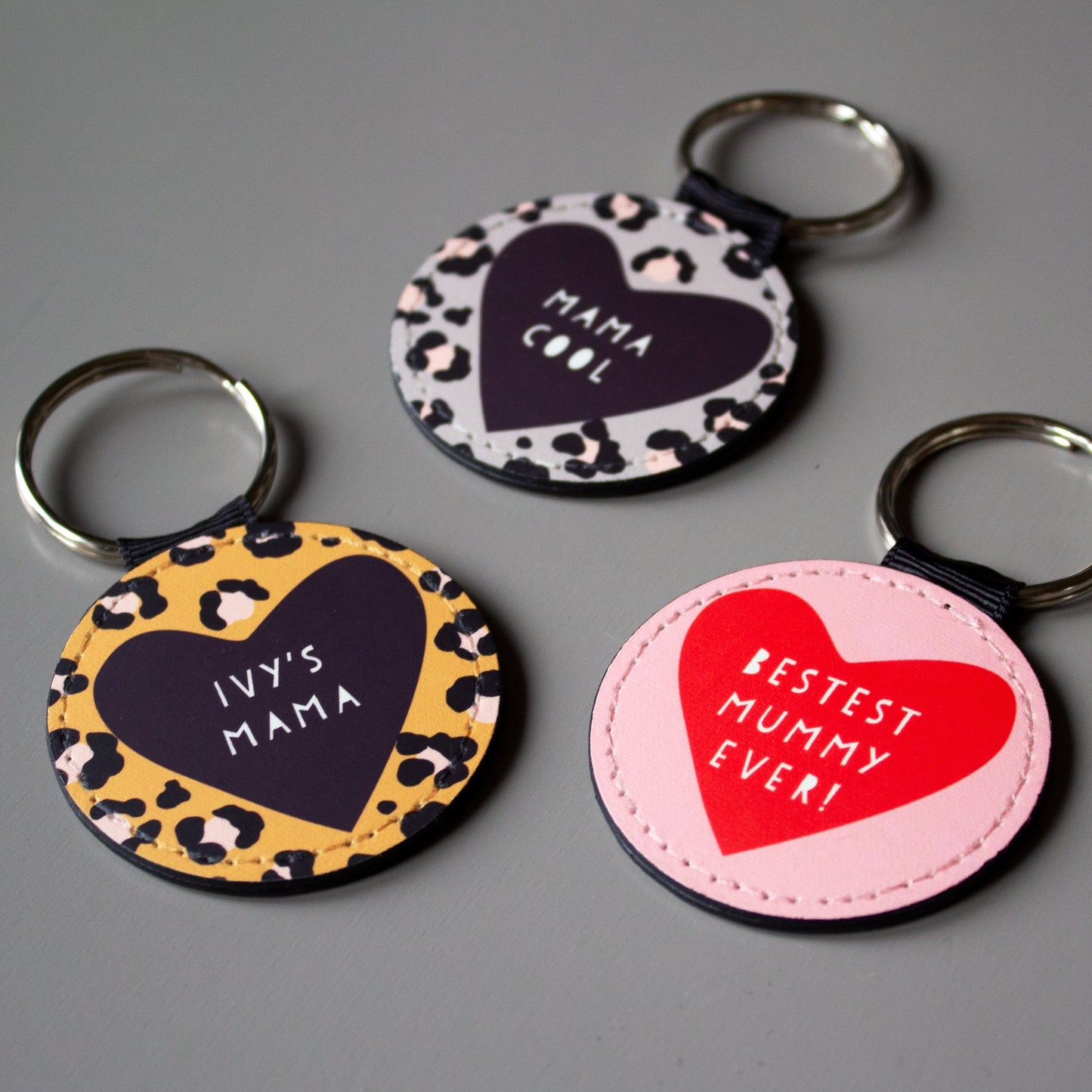 Personalised Leopard / Colour Pop  Print Key rings