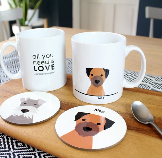 personalise your dog mug with a breed and add a name