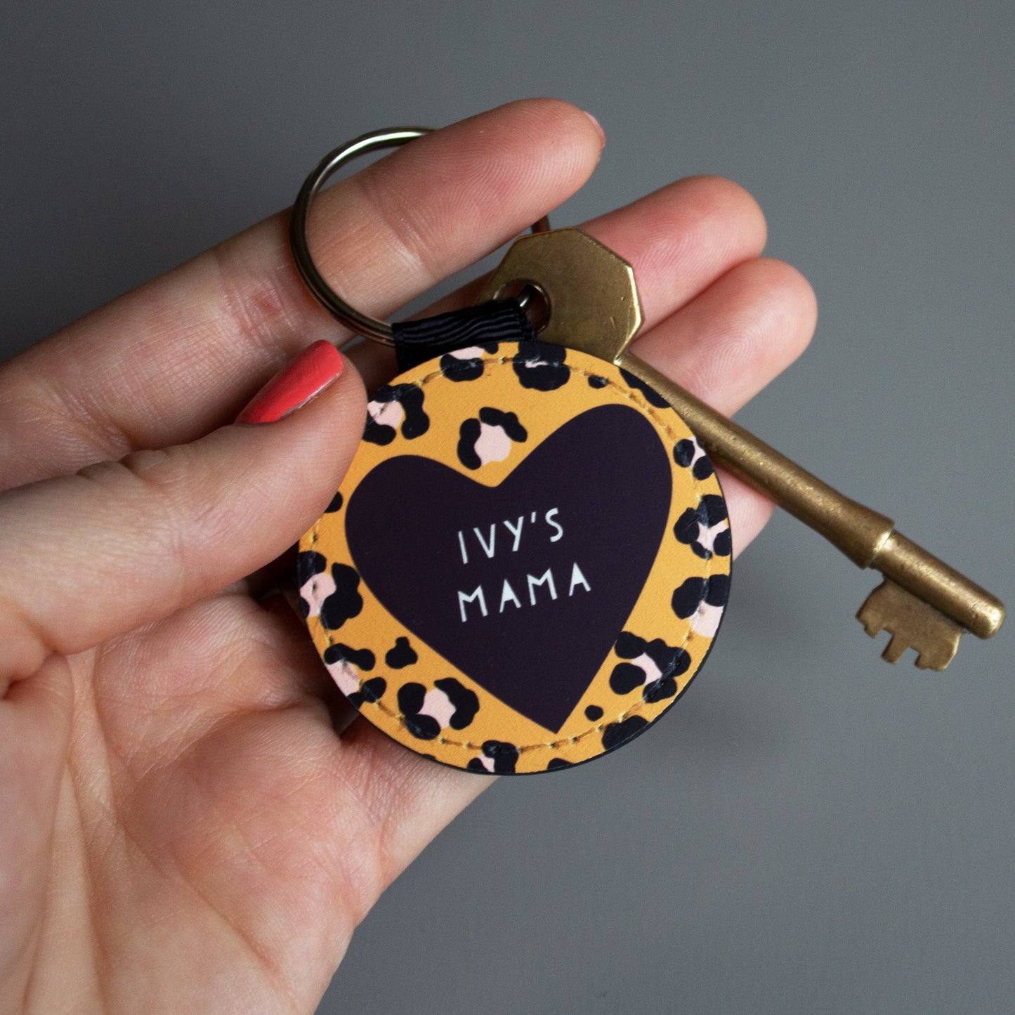 Personalised Leopard / Colour Pop  Print Key rings