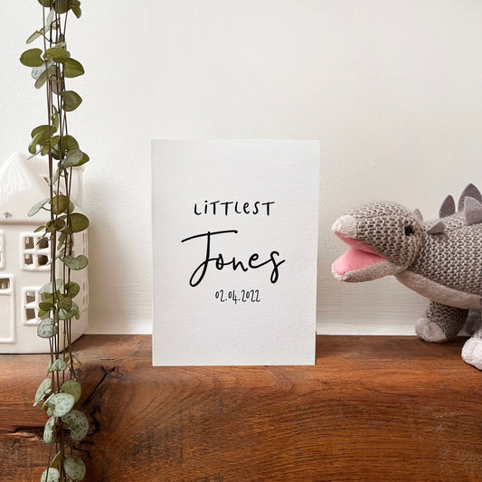 Personalised Littlest New Baby Card