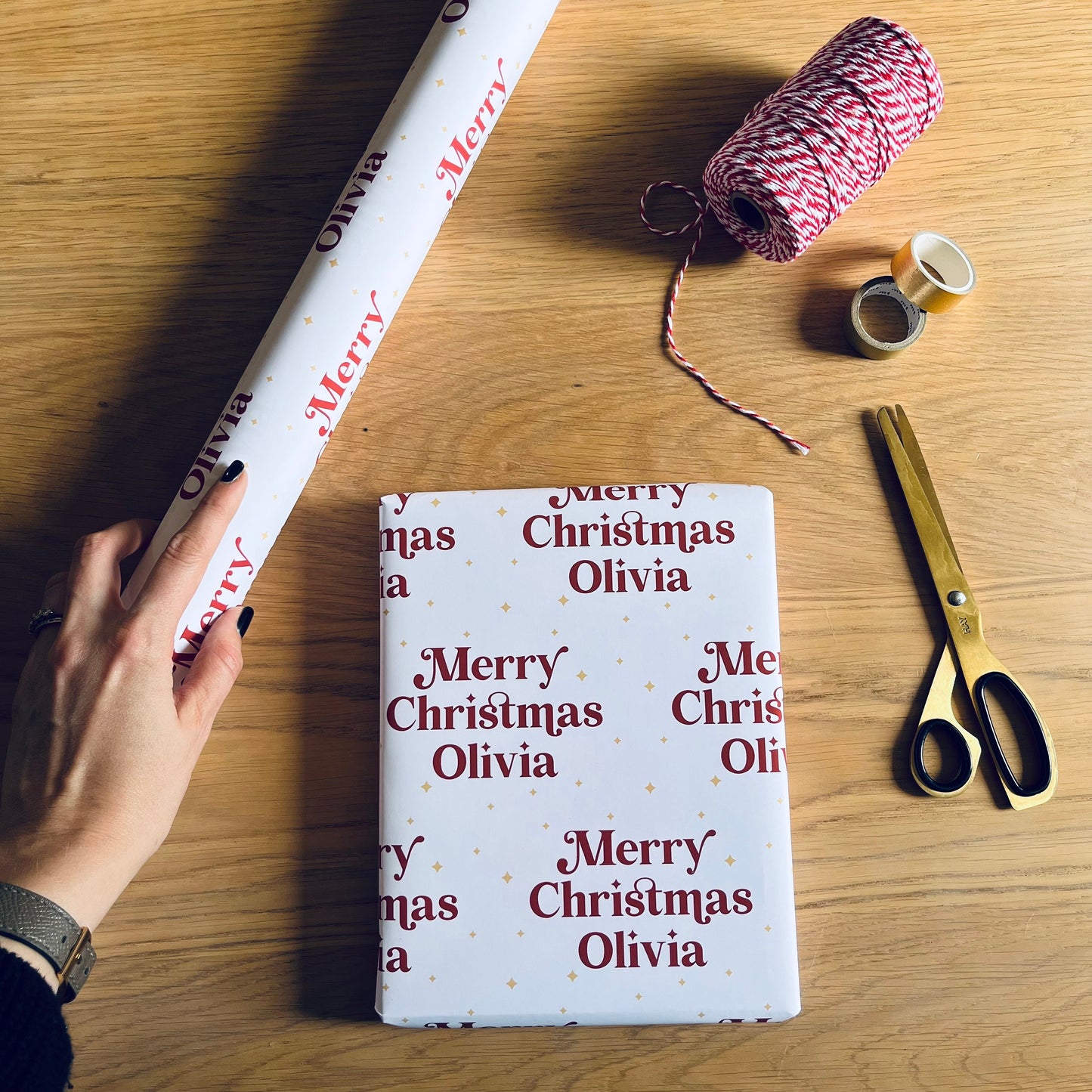 Personalised Merry Christmas Name Wrapping Paper