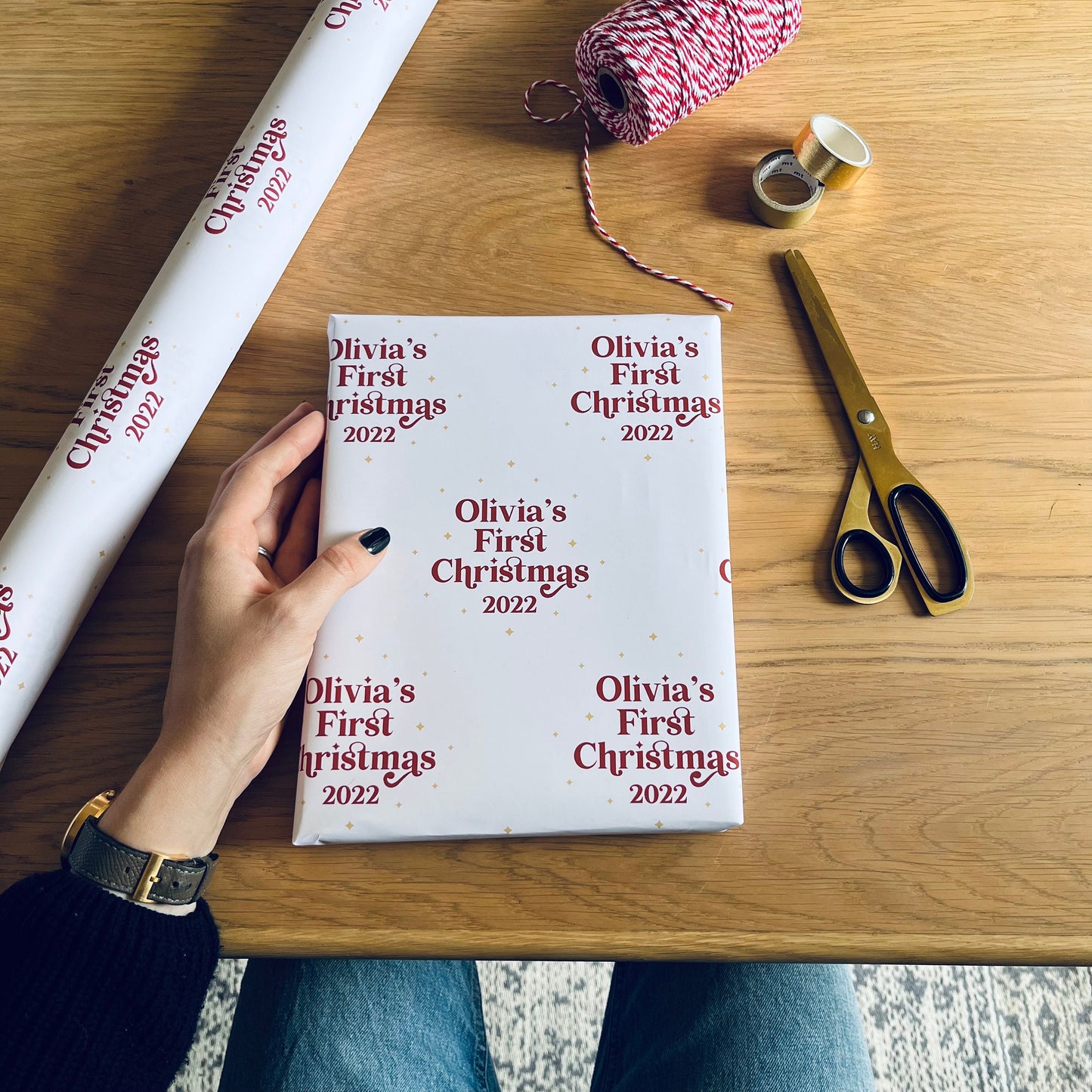 Personalised First Christmas 2025, Text Gift Wrap