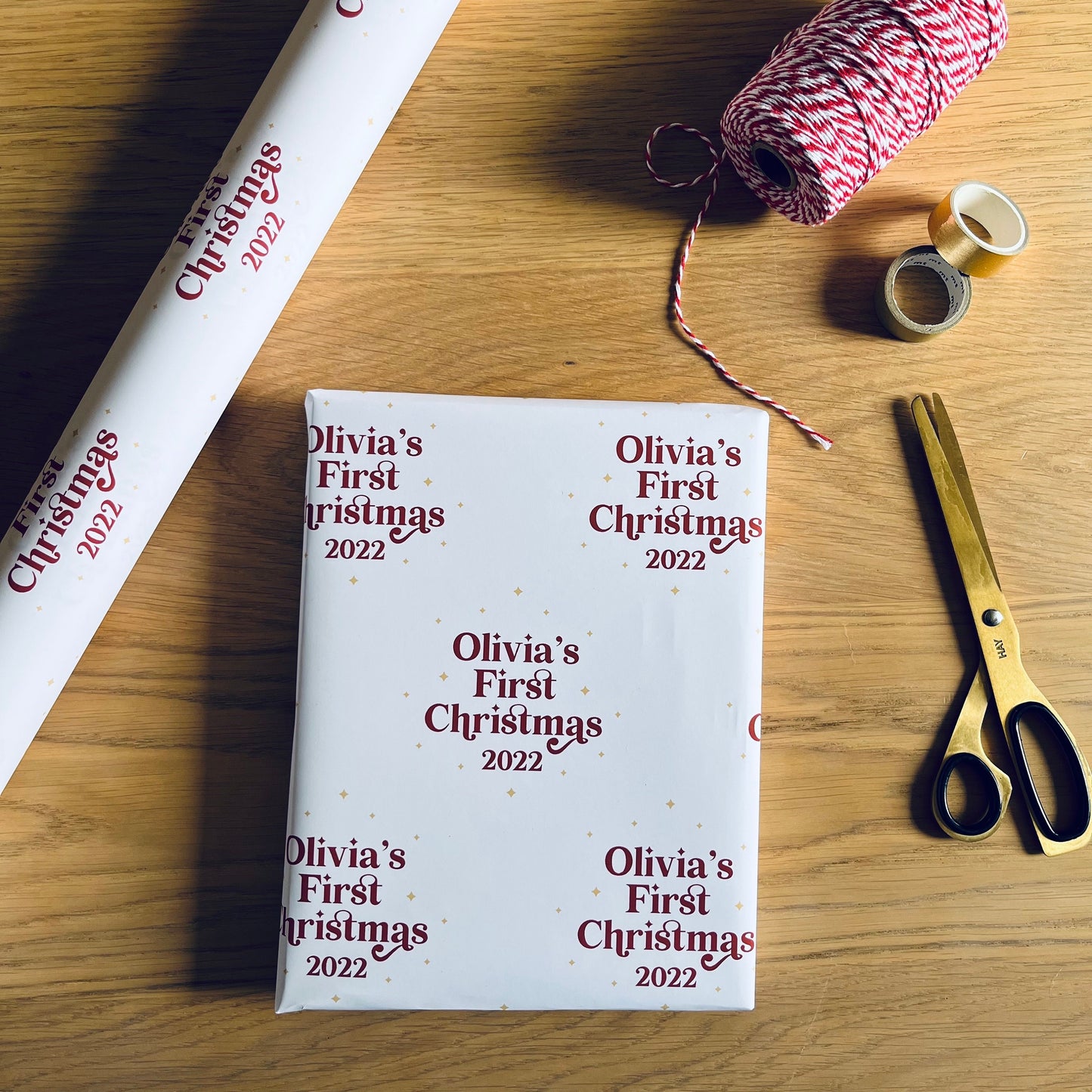 Personalised First Christmas 2023,  Text Gift Wrap