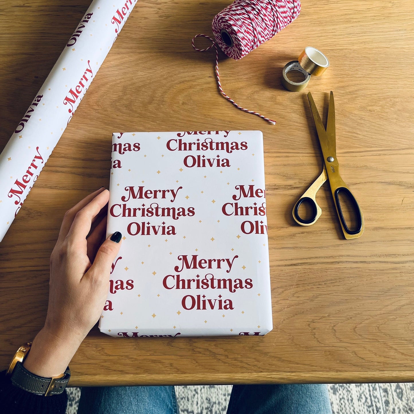 Personalised Merry Christmas Name Wrapping Paper