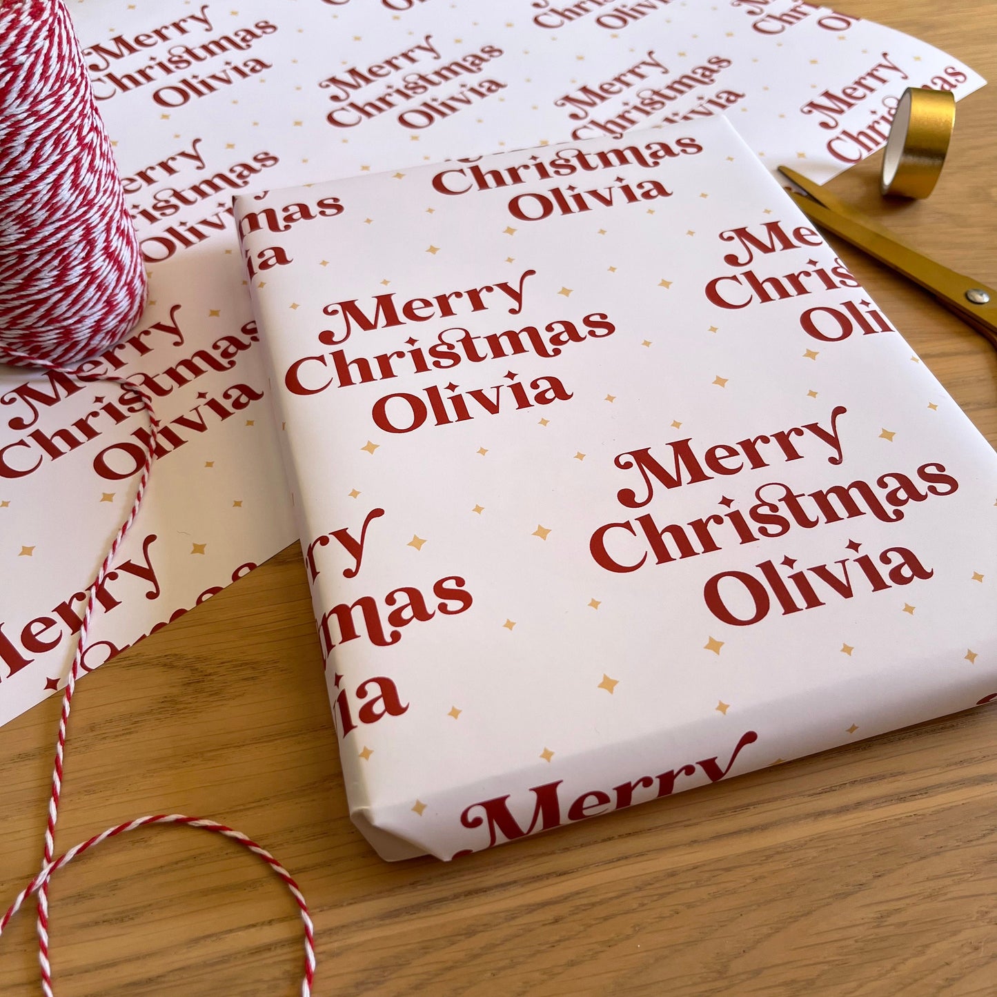 Personalised Merry Christmas Name Wrapping Paper