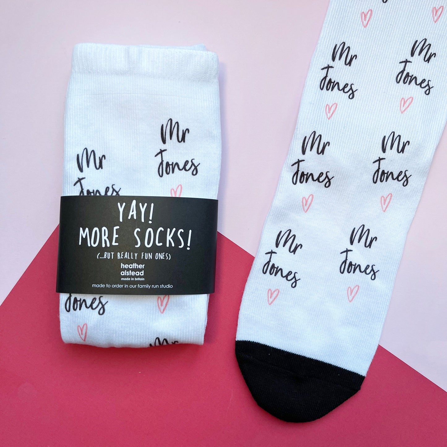 Mr or Mrs Personalised Socks