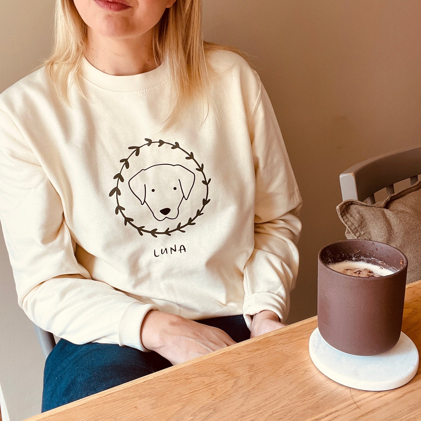 Personalised Christmas Wreath Unisex Dog Sweatshirt, Jumper.