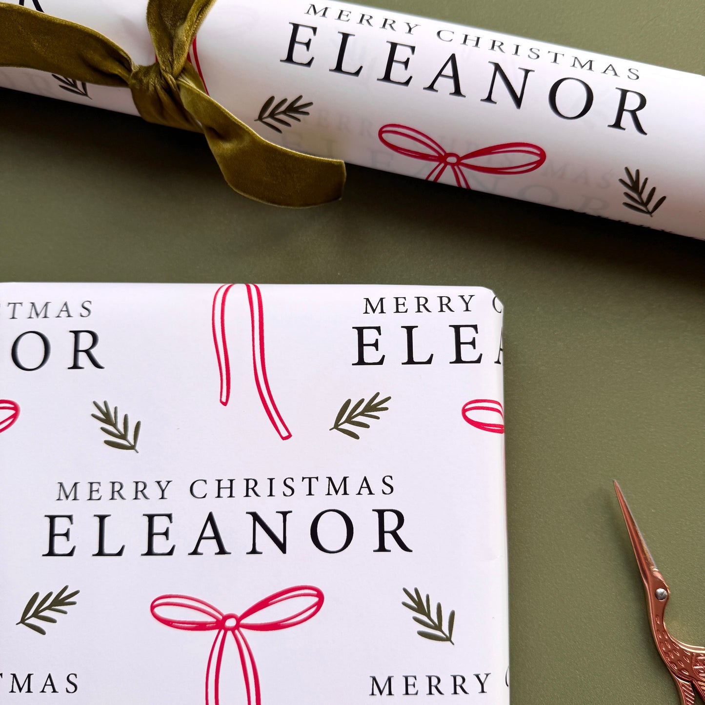 Personalised Botanical Bow Wrapping Paper