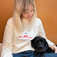 Personalised Christmas Bow Unisex Dog Sweatshirt, Jumper.