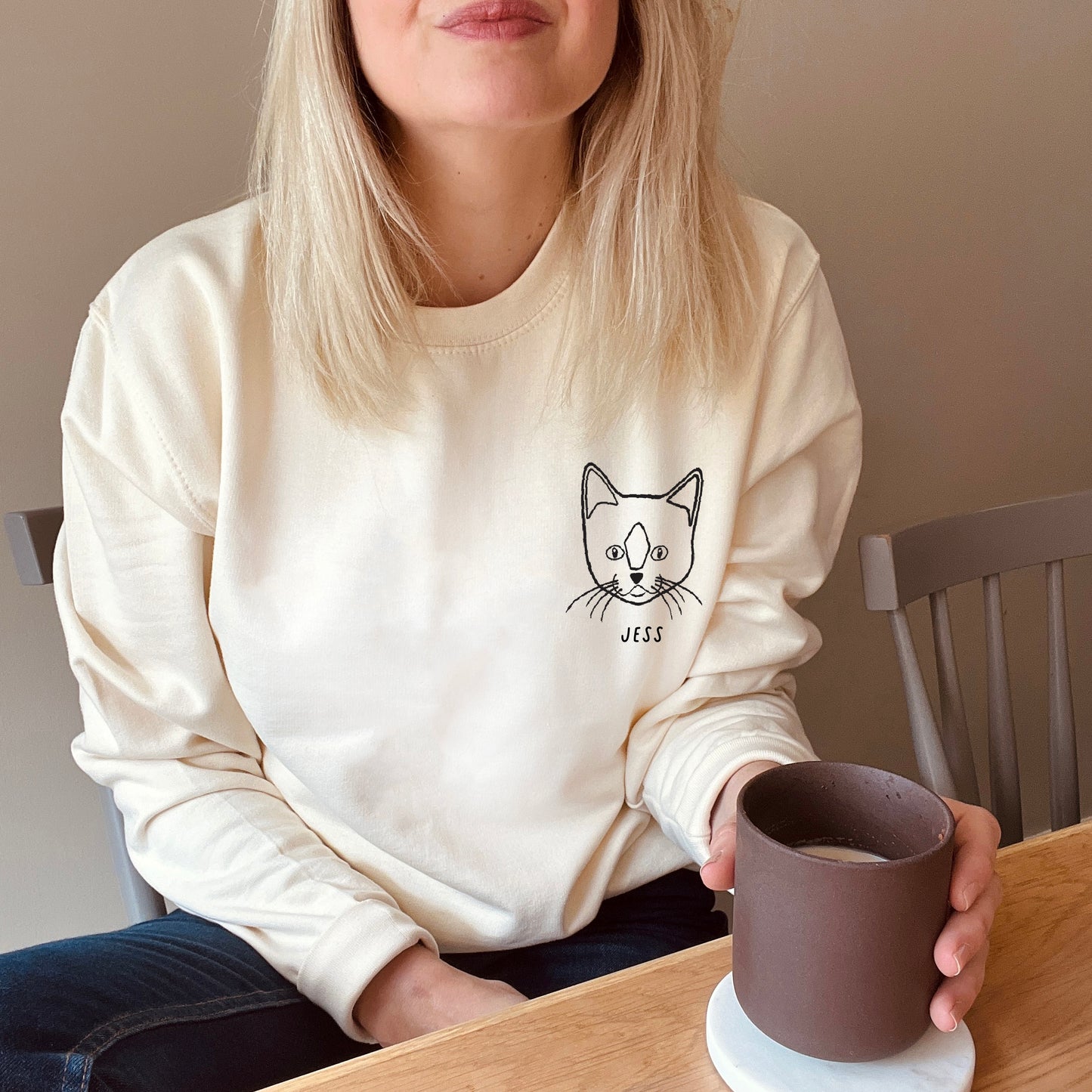 Personalised Cat Mum / Dad Outline Unisex Sweater Jumper