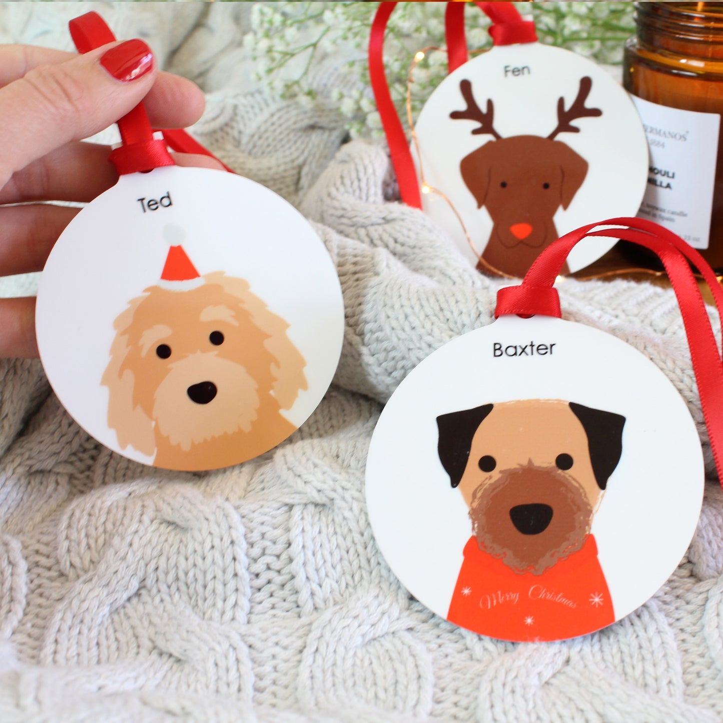 Personalised Dog Bauble / Christmas Tree Ornament