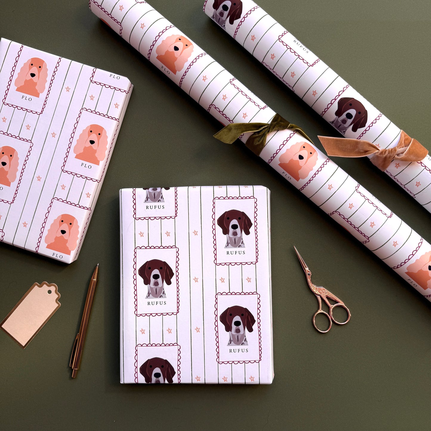 Personalised Dog Stamp Wrapping Paper
