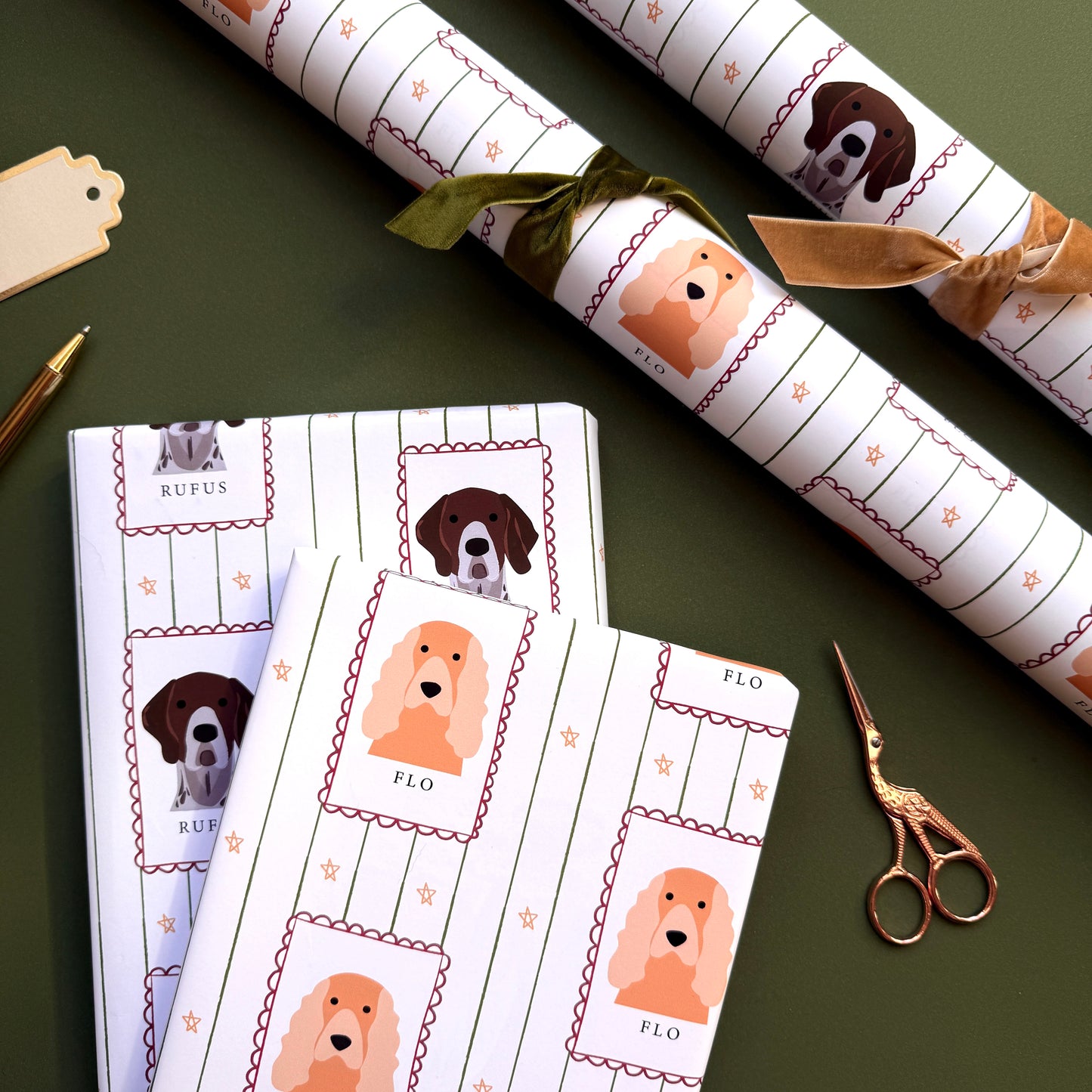 Personalised Dog Stamp Wrapping Paper