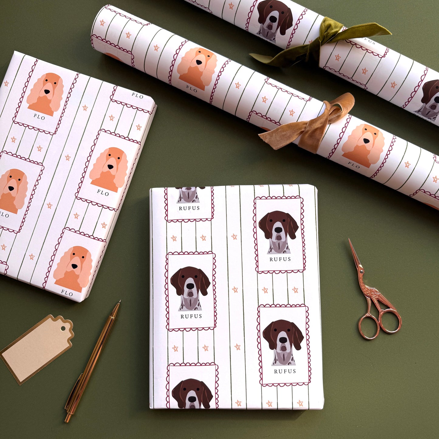 Personalised Dog Stamp Wrapping Paper