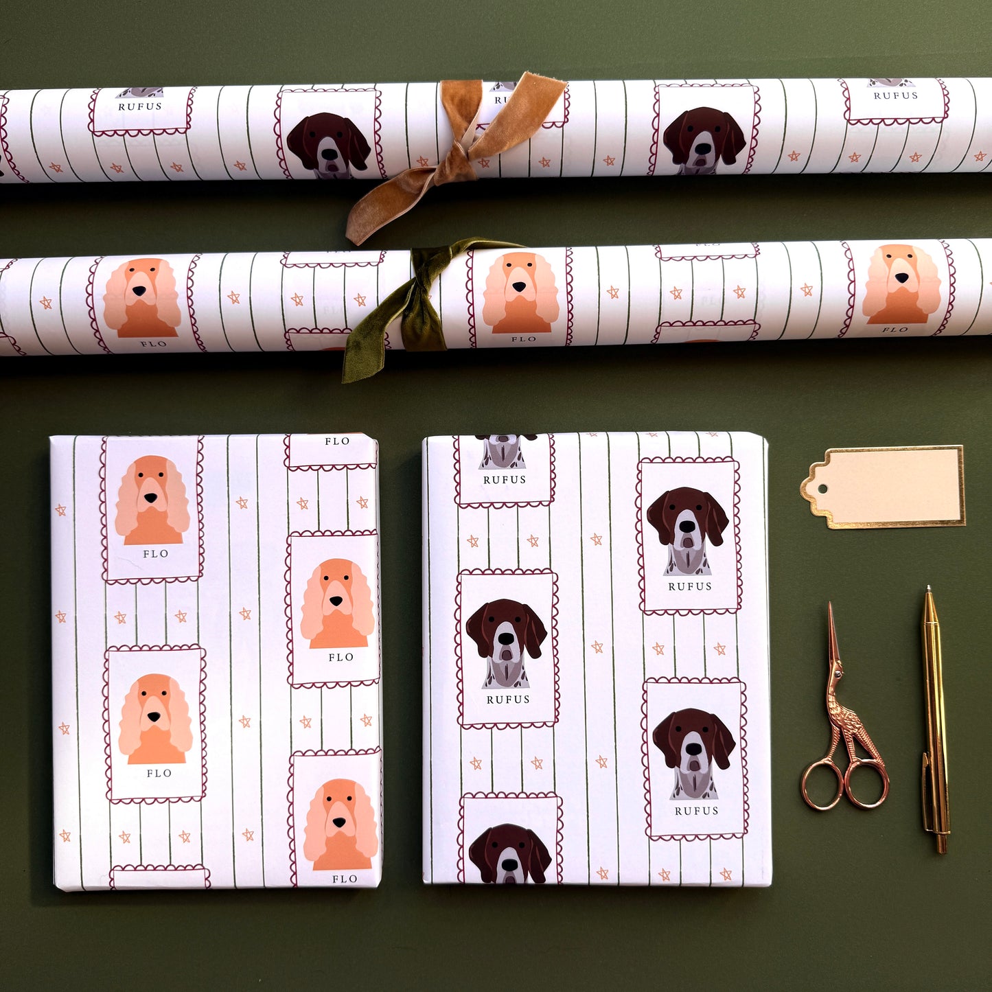 Personalised Dog Stamp Wrapping Paper