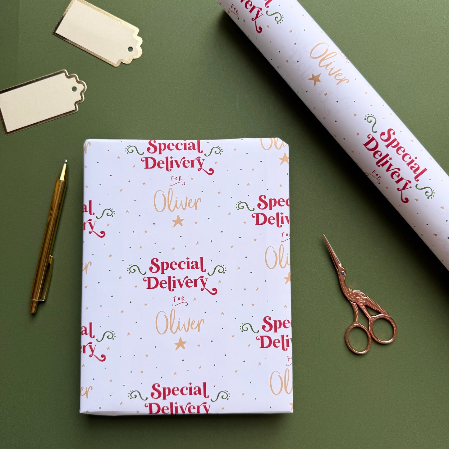 Personalised Special Delivery Christmas Wrapping Paper