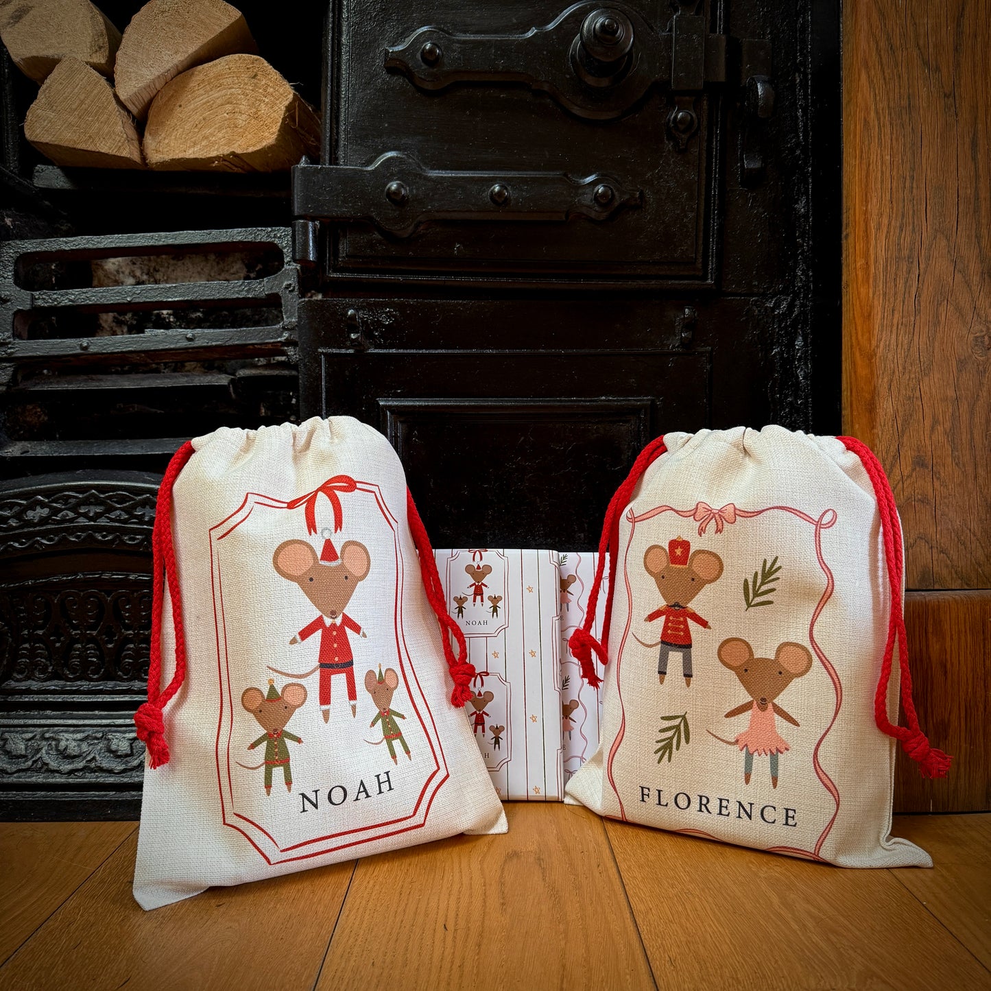 Personalised Christmas Eve Mouse Sack