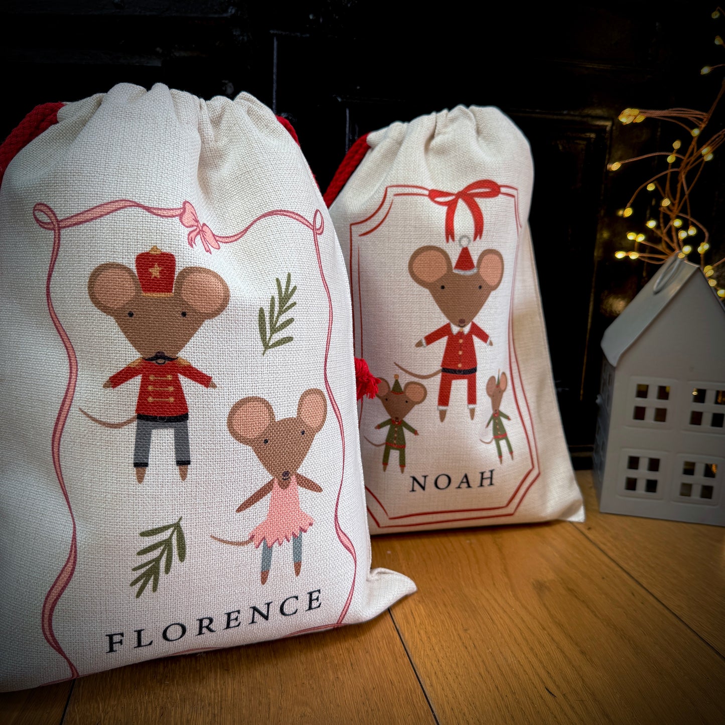 Personalised Christmas Eve Mouse Sack