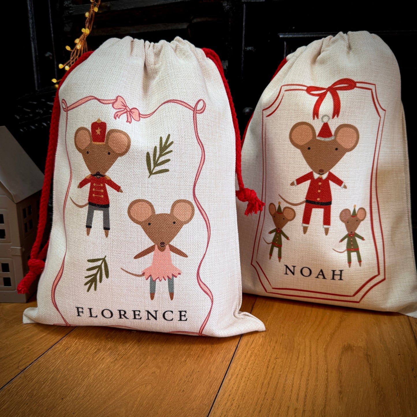 Personalised Christmas Eve Mouse Sack