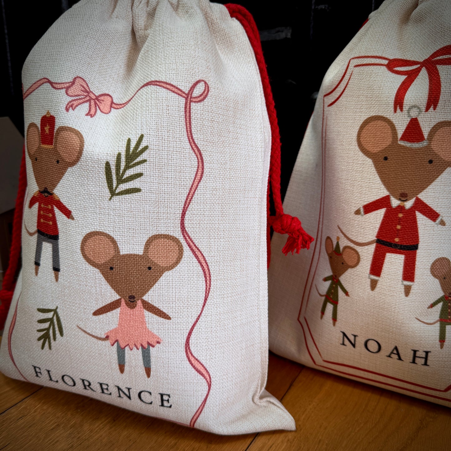 Personalised Christmas Eve Mouse Sack