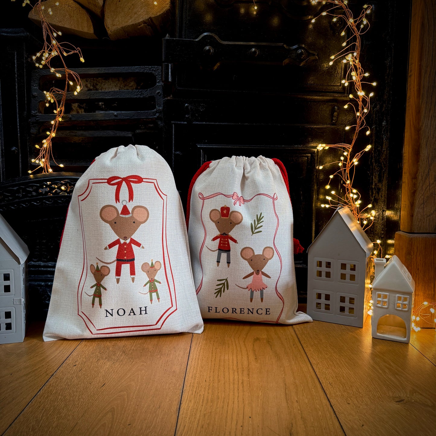 Personalised Christmas Eve Mouse Sack