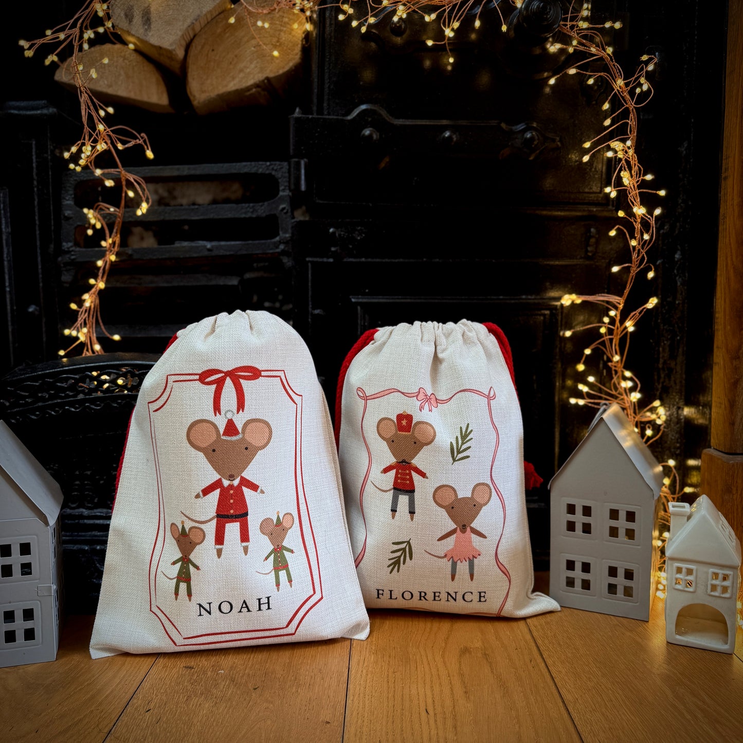 Personalised Christmas Eve Mouse Sack