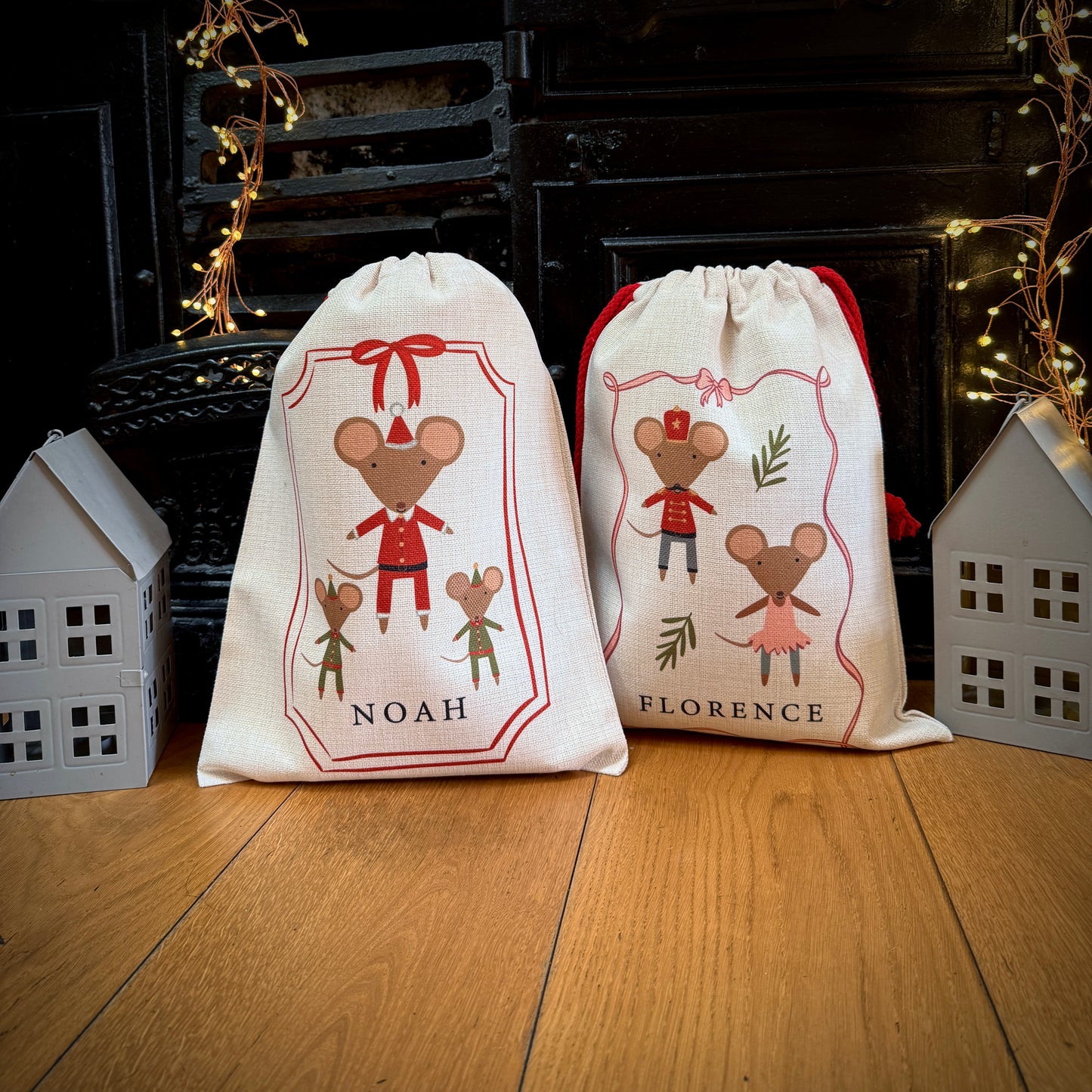 Personalised Christmas Eve Mouse Sack