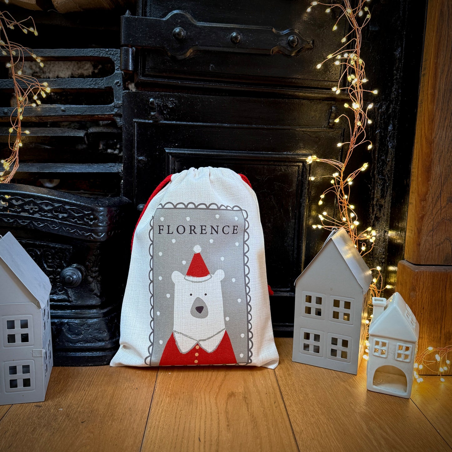 Personalised Christmas Eve Polar Bear Santa Sack