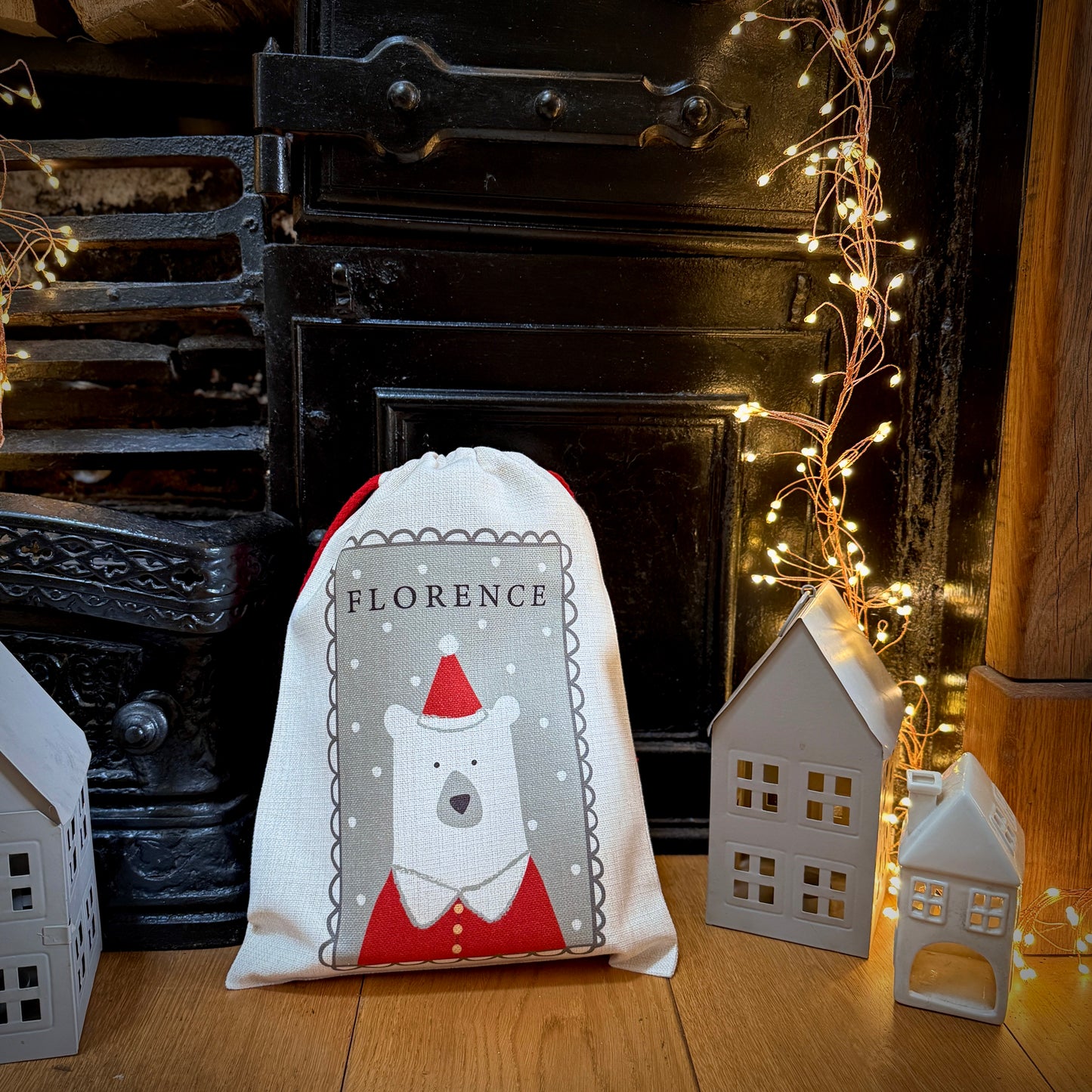 Personalised Christmas Eve Polar Bear Santa Sack
