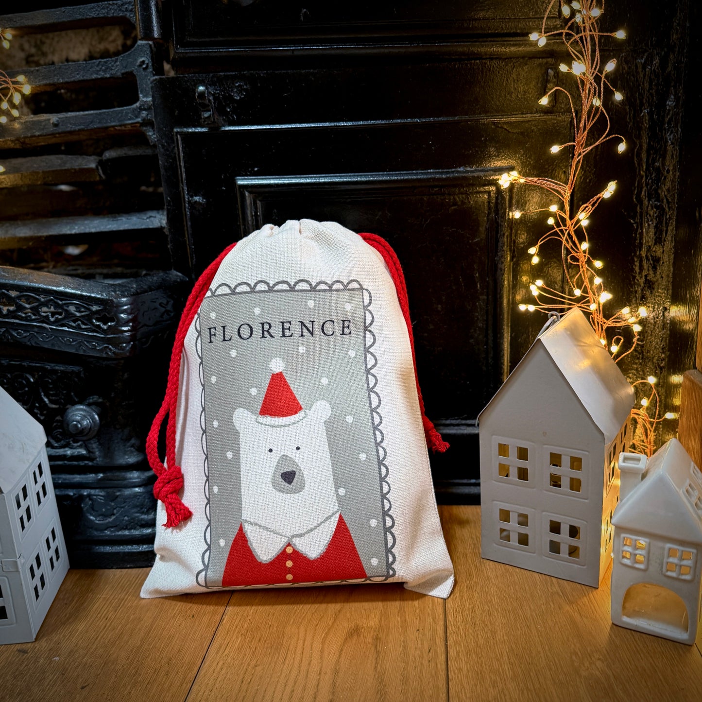 Personalised Christmas Eve Polar Bear Santa Sack