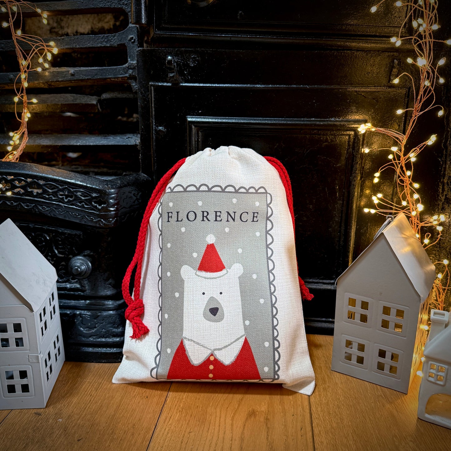 Personalised Christmas Eve Polar Bear Santa Sack