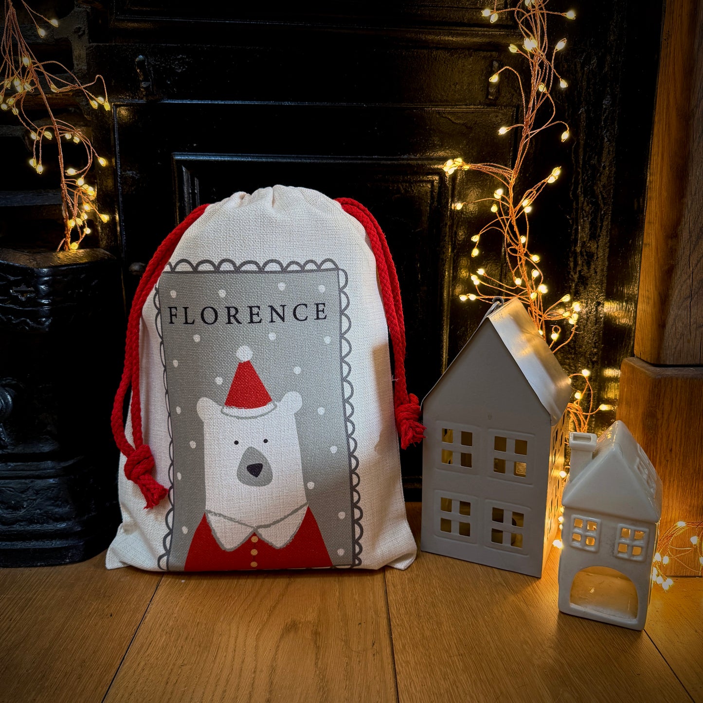 Personalised Christmas Eve Polar Bear Santa Sack