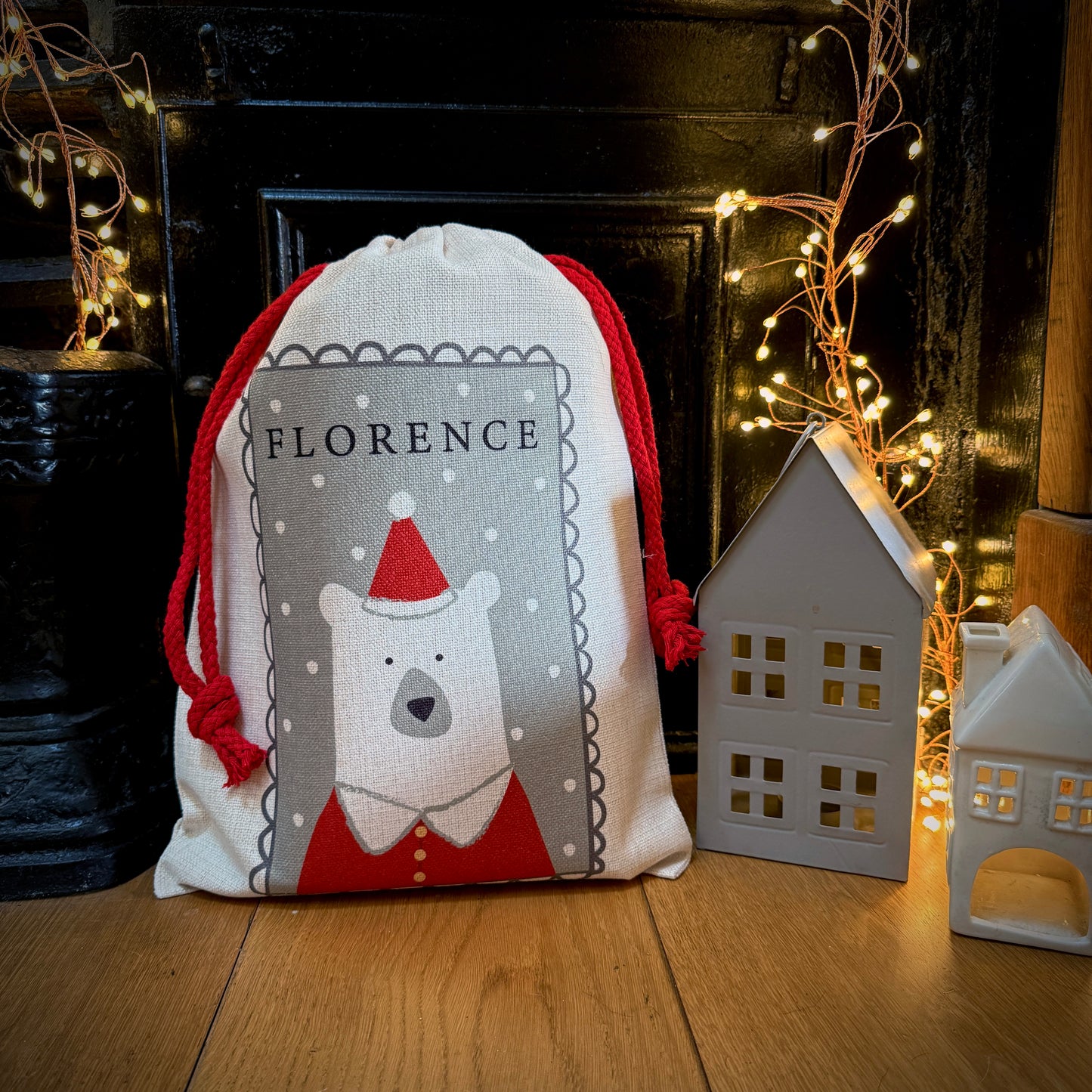 Personalised Christmas Eve Polar Bear Santa Sack
