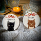 Personalised Christmas Cat And Bow Ceramic Tree Decoration