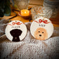 Personalised Christmas Dog And Bow Ceramic Tree Decoration
